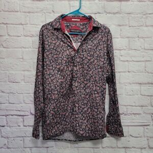 American Breed Paisley Button Shirt Men M Slim Fit Y2K Indie Grunge Smart Casual